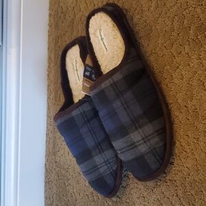 Mens Dearfoams Jesse Plaid Quilted Scuff Clog Slippers Size Small 7/8  NWT